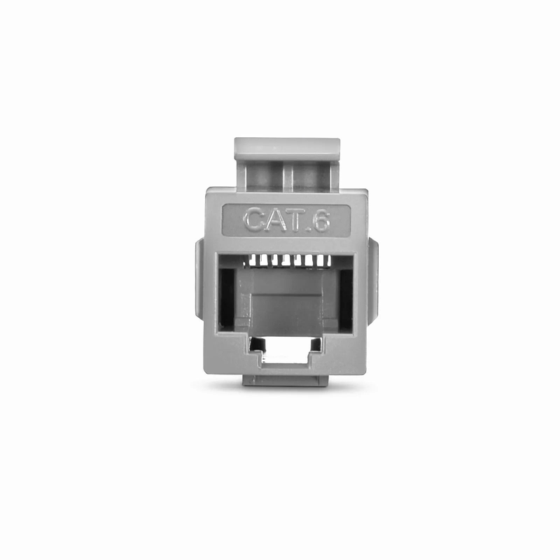 SFPS Cat6 Keystone RJ45 Coupler, Unshielded, Female to Female Insert Inline Coupler - Gray (12pcs/Pack)
