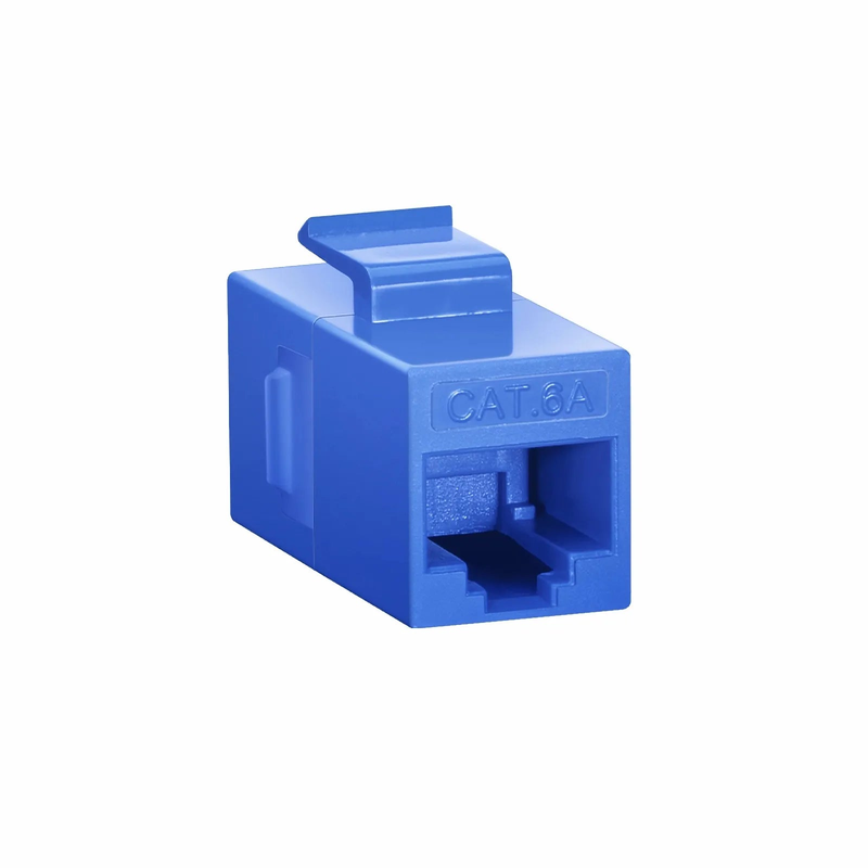 SFPS Cat6a Keystone RJ45 Coupler, Unshielded, Female to Female Insert Inline Coupler - Blue (12pcs/Pack)