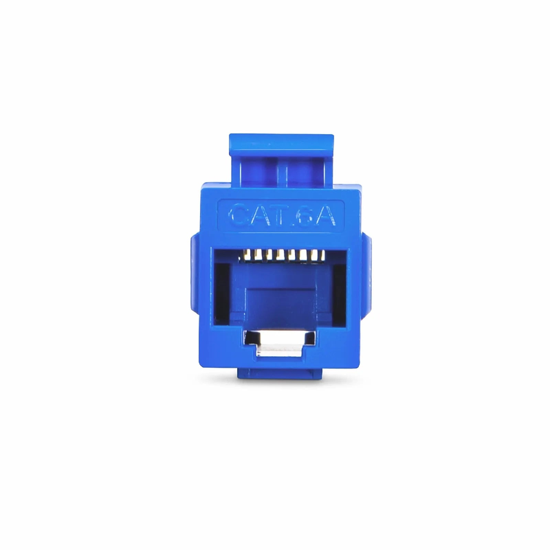 SFPS Cat6a Keystone RJ45 Coupler, Unshielded, Female to Female Insert Inline Coupler - Blue (12pcs/Pack)