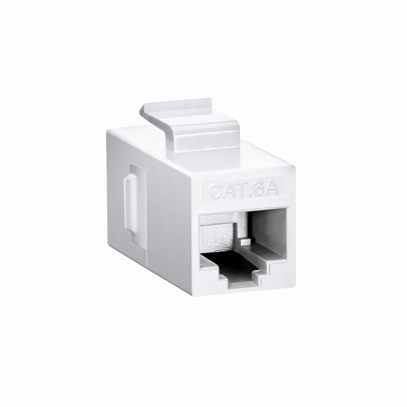 SFPS Cat6a Keystone RJ45 Coupler, Unshielded, Female to Female Insert Inline Coupler - White (12pcs/pack)