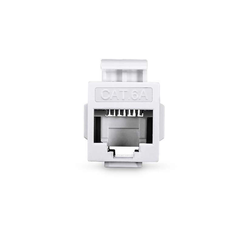 SFPS Cat6a Keystone RJ45 Coupler, Unshielded, Female to Female Insert Inline Coupler - White (12pcs/pack)