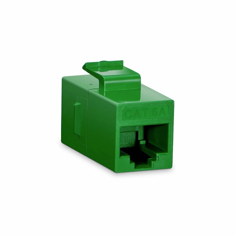 SFPS Cat6a Keystone RJ45 Coupler, Unshielded, Female to Female Insert Inline Coupler - Green