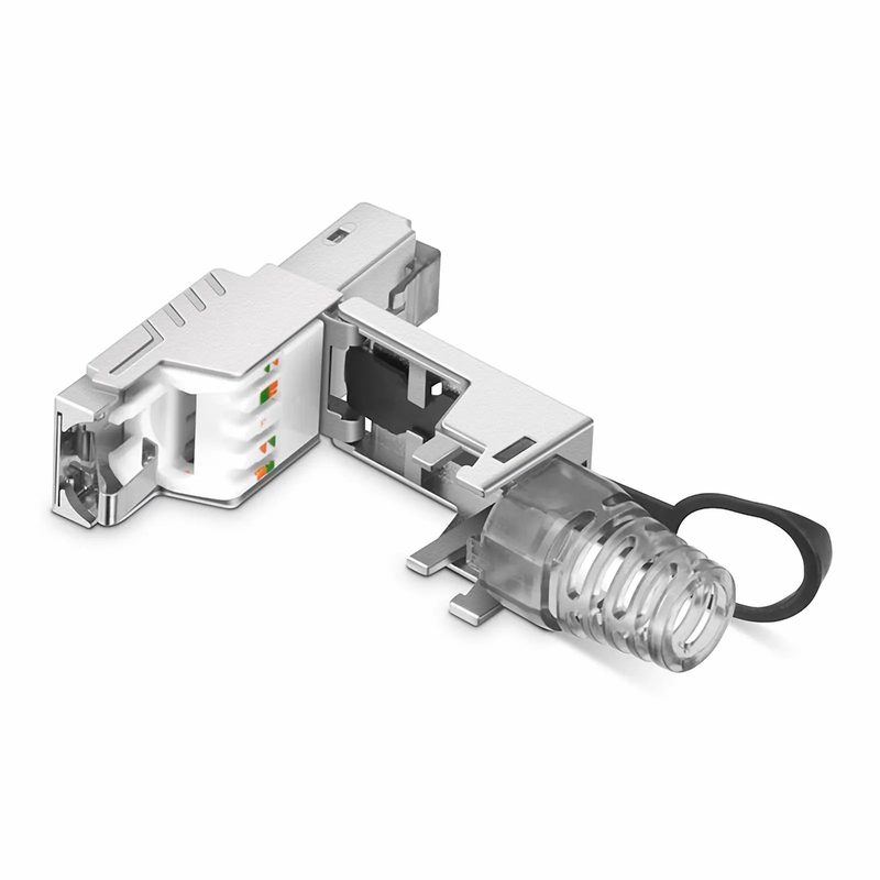 SFPS Cat5e/Cat6/Cat6a RJ45 Tool-Free Field Term Modular Plugs with Pull-tab, Shielded Network Connectors for 23~26AWG Twisted Pair Solid or Stranded Cable (10/Pack)