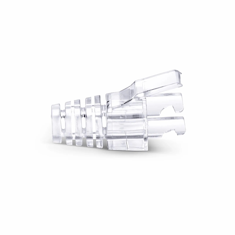 SFPS Cat6 RJ45 Strain Relief Boots, 6.0-6.5mm OD for Cat6 UTP 23~24AWG, F/UTP 26AWG Ethernet Network Cable, Transparent, 50PCS/Pack