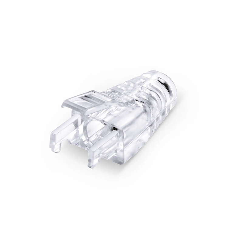 SFPS Cat6 RJ45 Strain Relief Boots, 6.0-6.5mm OD for Cat6 UTP 23~24AWG, F/UTP 26AWG Ethernet Network Cable, Transparent, 50PCS/Pack