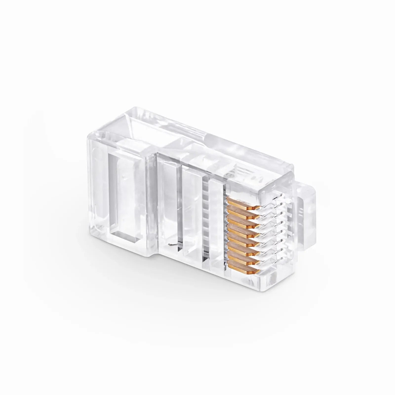 SFPS Cat5e RJ45 Pass Through Modular Plugs, Unshielded Network Connectors for 24AWG Twisted Pair Solid or Stranded Cable (50/Pack)