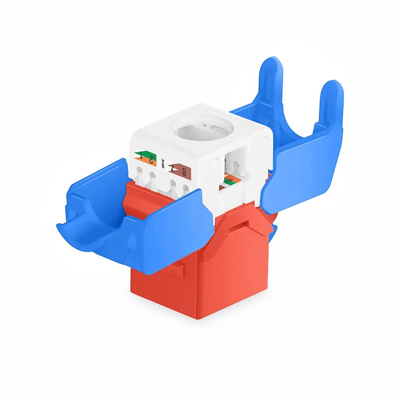 SFPS Cat5e RJ45 (8P8C) Unshielded Toolless Keystone Jack Module, Blue (10 pcs/Pack)