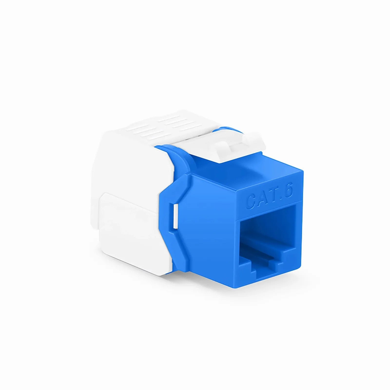 SFPS Cat6 RJ45 (8P8C) Unshielded Toolless Keystone Jack Module, Blue (10 pcs/Pack)