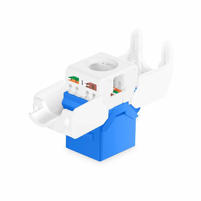 SFPS Cat6 RJ45 (8P8C) Unshielded Toolless Keystone Jack Module, Blue (10 pcs/Pack)
