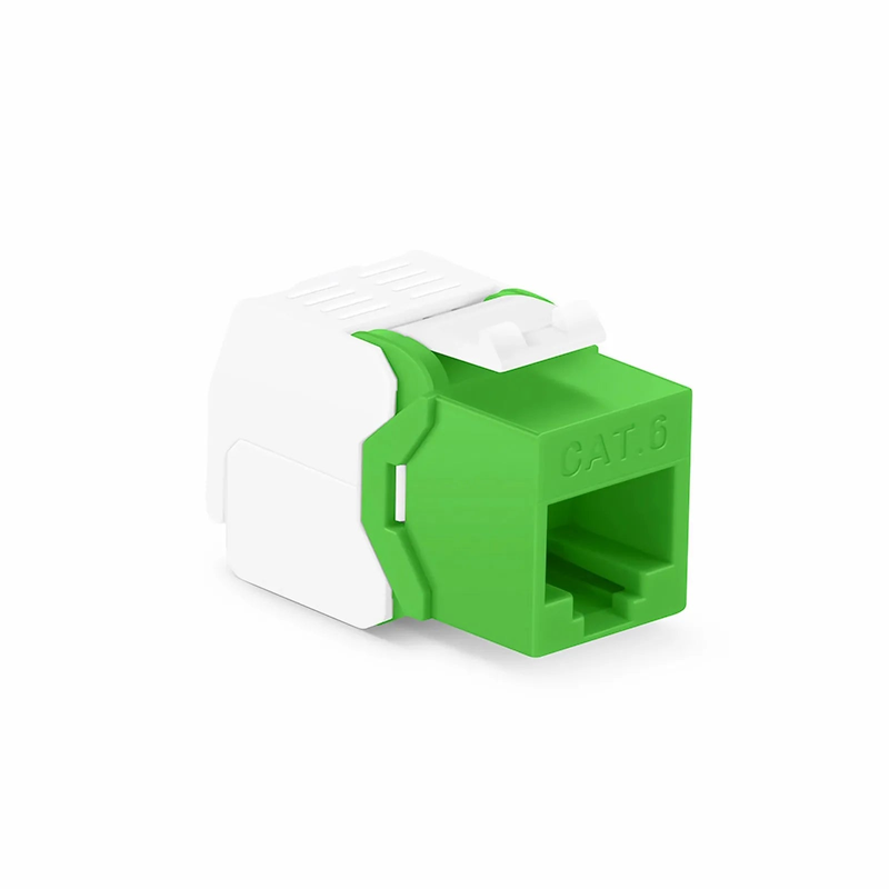 SFPS Cat6 RJ45 (8P8C) Unshielded Toolless Keystone Jack Module, Green (10 pcs/Pack)