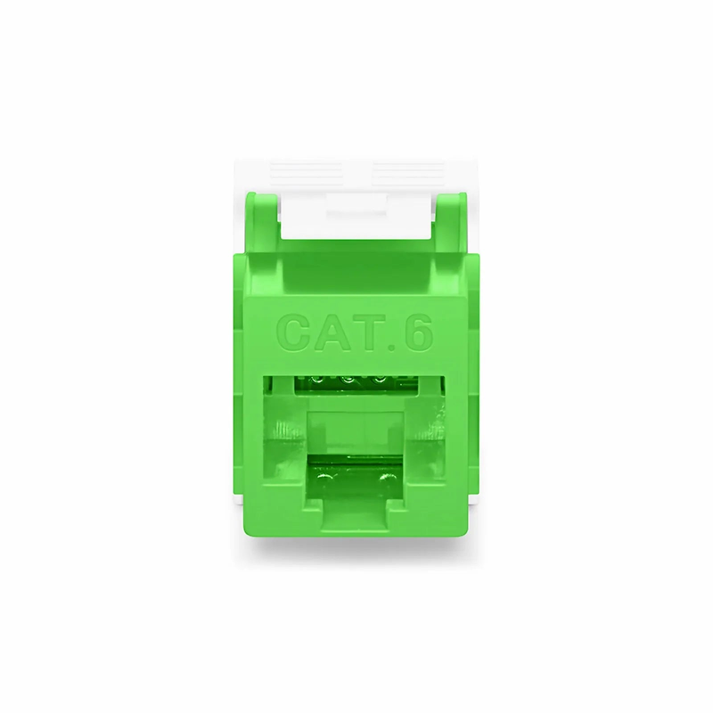SFPS Cat6 RJ45 (8P8C) Unshielded Toolless Keystone Jack Module, Green (10 pcs/Pack)