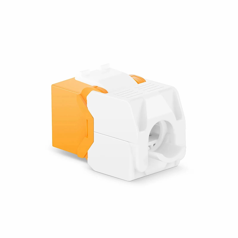 SFPS Cat6 RJ45 (8P8C) Unshielded Toolless Keystone Jack Module, Orange (10 pcs/Pack)