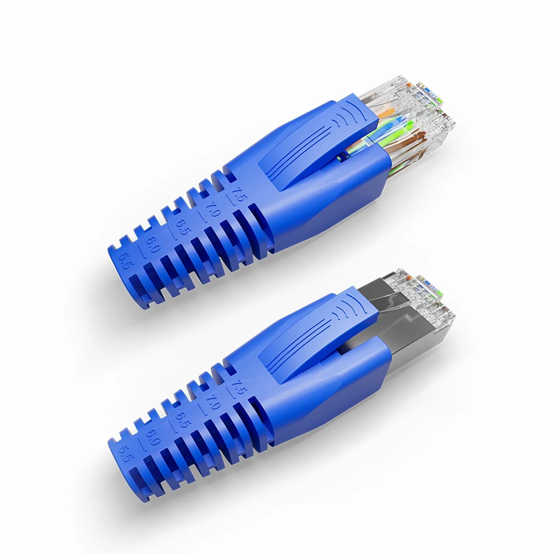 SFPS DIY RJ45 Strain Relief Boots, 5.5-7.5 mm OD for Cat5e/Cat6/Cat6a/Cat7/Cat8 Ethernet Cables, Blue, 50PCS/Pack