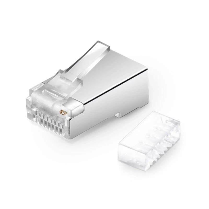 SFPS Cat6 RJ45 Standard Modular Plugs (Two-Piece Suit), Shielded Network Connectors for 26AWG Twisted Pair Solid or Stranded Cable (50/Pack)