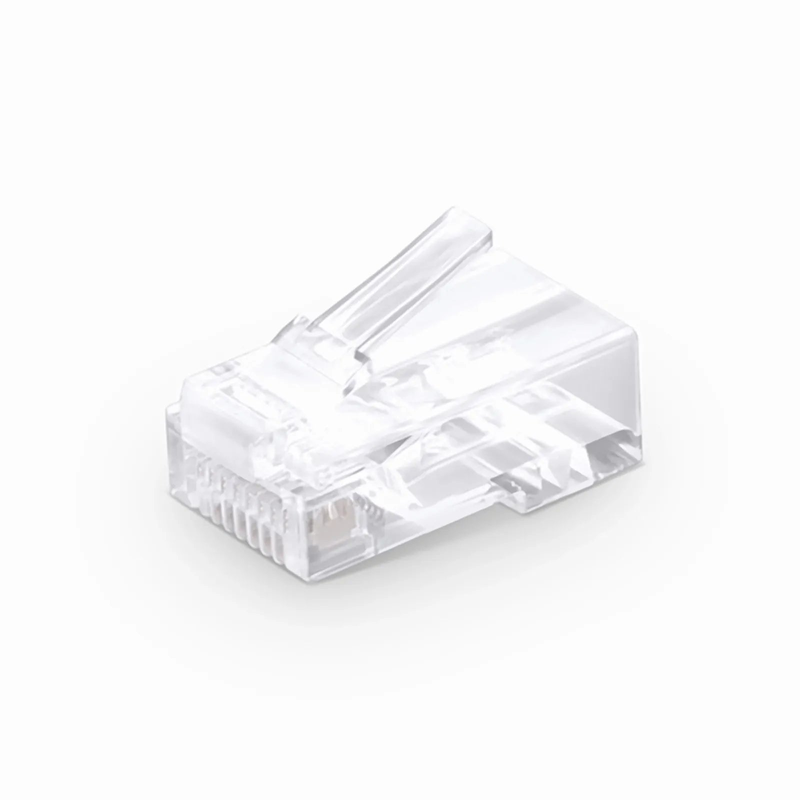 SFPS Cat6 RJ45 Pass Through Modular Plugs, Unshielded Network Connectors for 24AWG Twisted Pair Solid or Stranded Cable (50/Pack)