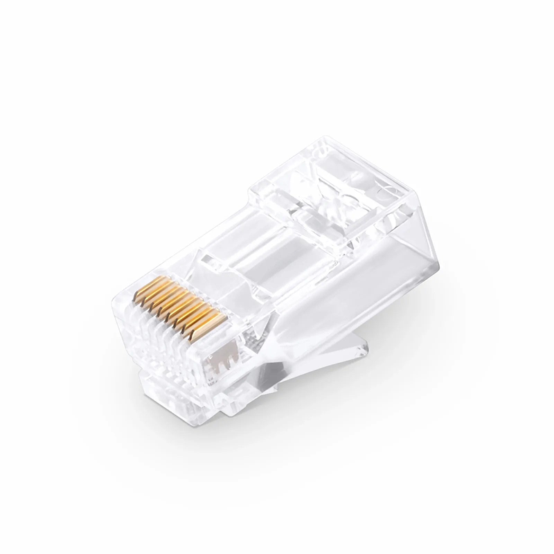 SFPS Cat6 RJ45 Pass Through Modular Plugs, Unshielded Network Connectors for 24AWG Twisted Pair Solid or Stranded Cable (50/Pack)