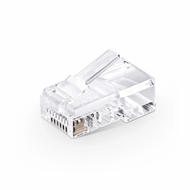 SFPS Cat5e RJ45 Pass Through Modular Plugs, Unshielded Network Connectors for 24AWG Twisted Pair Solid or Stranded Cable (50/Pack)
