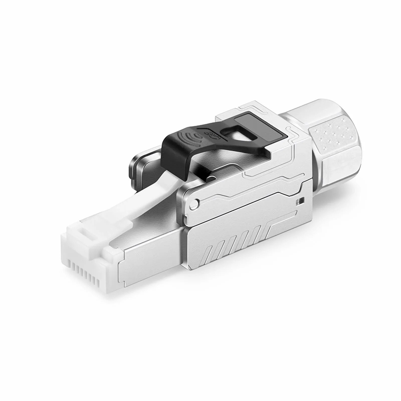 SFPS Cat8 RJ45 Tool-Free Modular Plugs, Shielded Network Connectors for 22~24AWG Twisted Pair Solid or Stranded Cable (10/Pack)