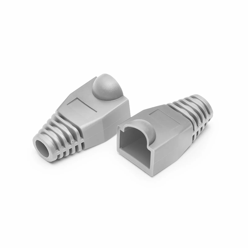 SFPS Cat6 RJ45 Strain Relief Boots, 6.0mm OD for Cat6 UTP 23~24AWG Ethernet Cables, Gray, 50PCS/Pack
