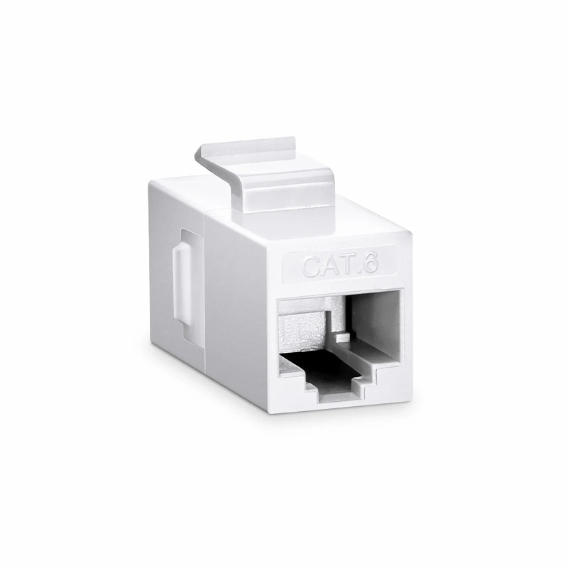 SFPS Cat6 Keystone RJ45 Coupler, Unshielded, Female to Female Insert Inline Coupler - White (12pcs/Pack)