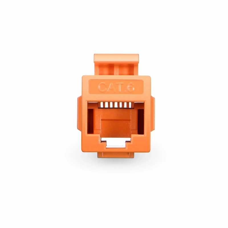 SFPS Cat6 Keystone RJ45 Coupler, Unshielded, Female to Female Insert Inline Coupler - Orange (12pcs/pack)