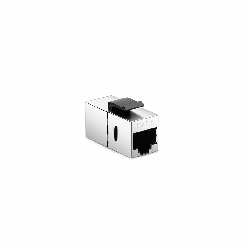 SFPS Cat6 Keystone RJ45 Coupler, Shielded, Silver, 12-Pack