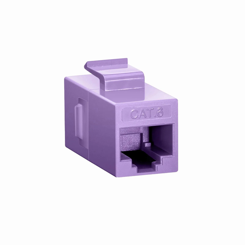 SFPS Cat6 Keystone RJ45 Coupler, Unshielded, Female to Female Insert Inline Coupler - Purple (12pcs/pack)