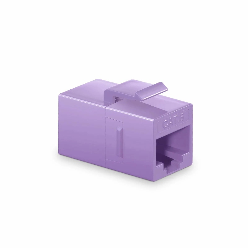 SFPS Cat6 Keystone RJ45 Coupler, Unshielded, Female to Female Insert Inline Coupler - Purple (12pcs/pack)