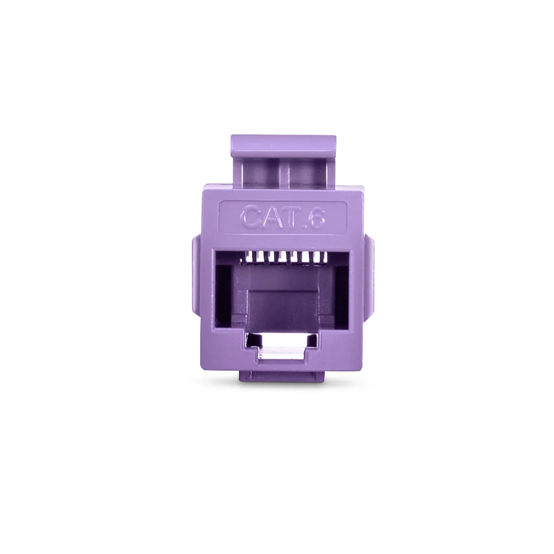 SFPS Cat6 Keystone RJ45 Coupler, Unshielded, Female to Female Insert Inline Coupler - Purple (12pcs/pack)