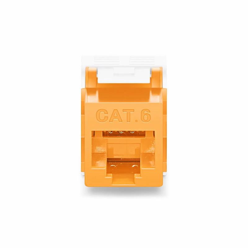 SFPS Cat6 RJ45 (8P8C) Unshielded Toolless Keystone Jack Module, Orange (10 pcs/Pack)