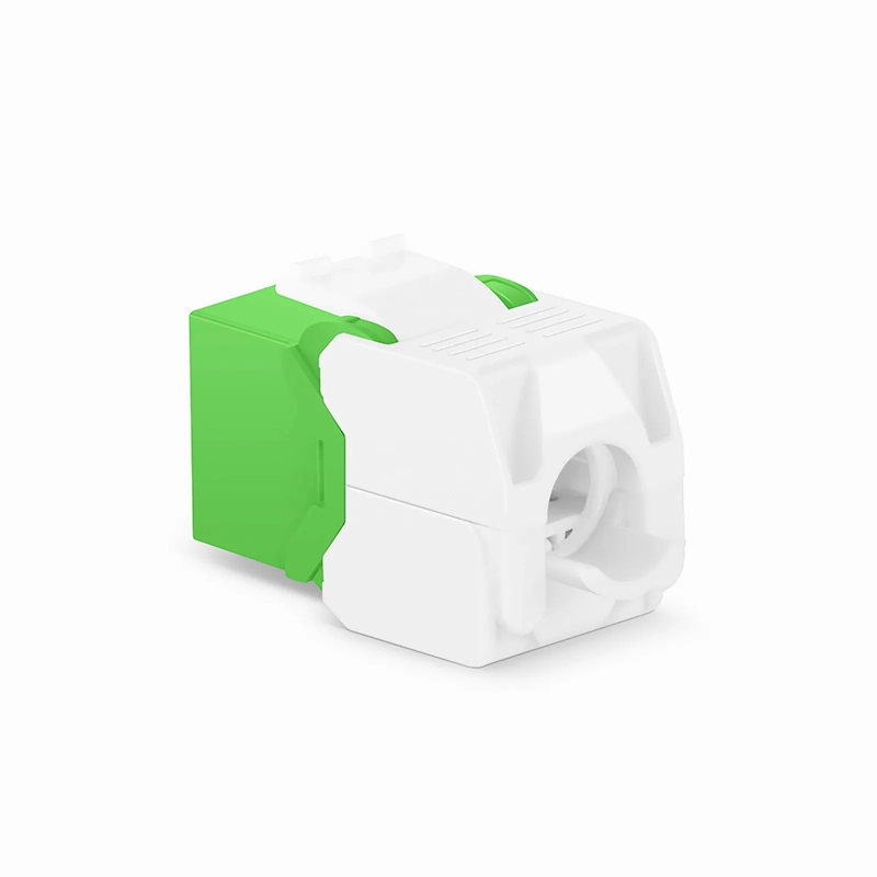 SFPS Cat6 RJ45 (8P8C) Unshielded Toolless Keystone Jack Module, Green (10 pcs/Pack)