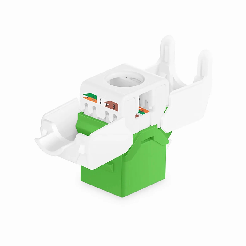 SFPS Cat6 RJ45 (8P8C) Unshielded Toolless Keystone Jack Module, Green (10 pcs/Pack)