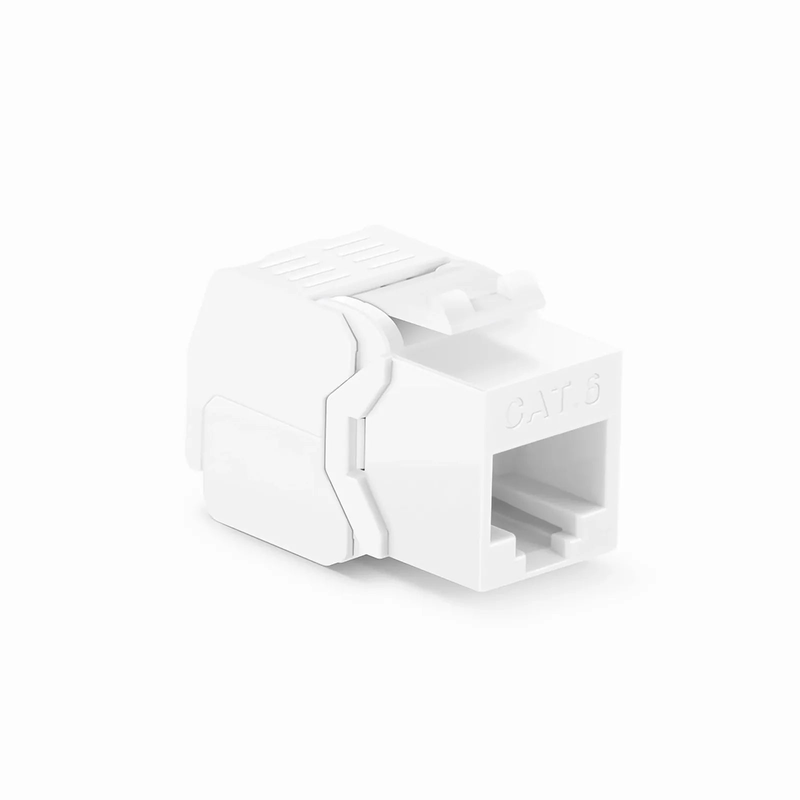 SFPS Cat6 RJ45 (8P8C) Unshielded Toolless Keystone Jack Module, White (10 pcs/Pack)