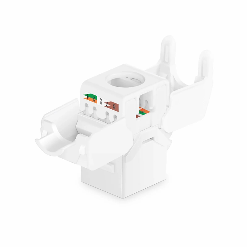SFPS Cat6 RJ45 (8P8C) Unshielded Toolless Keystone Jack Module, White (10 pcs/Pack)