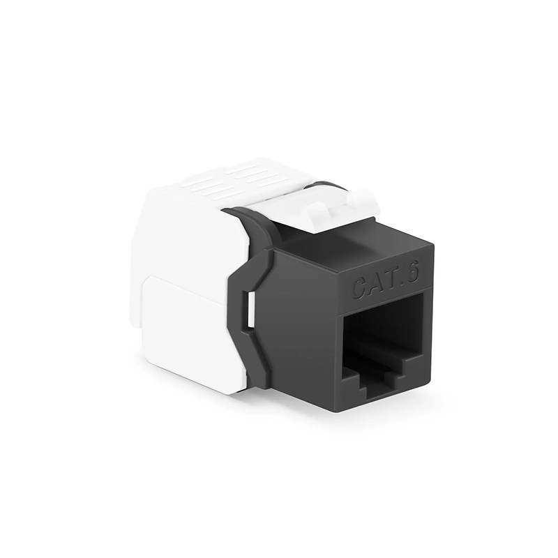 SFPS Cat6 RJ45 (8P8C) Unshielded Toolless Keystone Jack Module, Black (10 pcs/Pack)