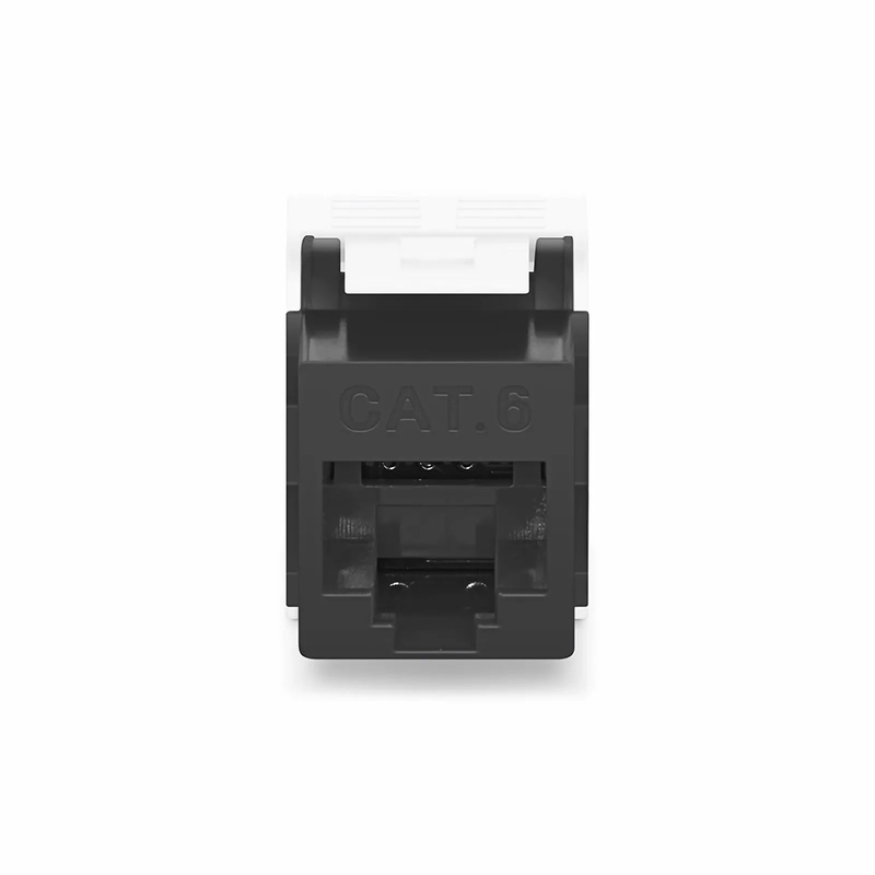 SFPS Cat6 RJ45 (8P8C) Unshielded Toolless Keystone Jack Module, Black (10 pcs/Pack)