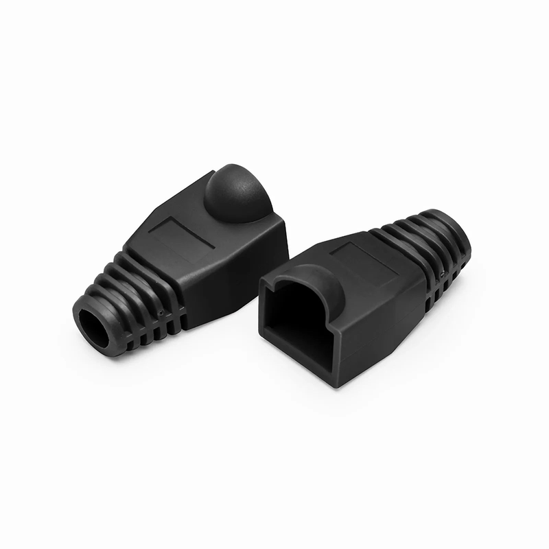 SFPS Cat5e/Cat6 RJ45 Strain Relief Boots, 5.5mm OD for Cat5e UTP 24AWG, Cat5e & Cat6 F/UTP 26AWG Ethernet Network Cable, Black, 50PCS/Pack