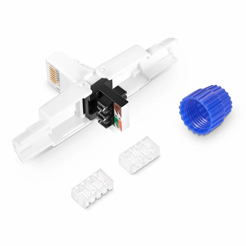 SFPS Cat5e/Cat6/Cat6a RJ45 Tool-Free Modular Plugs, Unshielded Network Connectors for 23~26AWG Twisted Pair Solid or Stranded Cable (10/Pack)