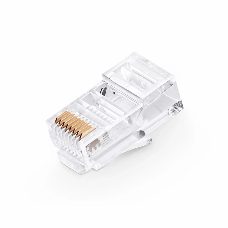 SFPS Cat5e RJ45 Pass Through Modular Plugs, Unshielded Network Connectors for 24AWG Twisted Pair Solid or Stranded Cable (50/Pack)