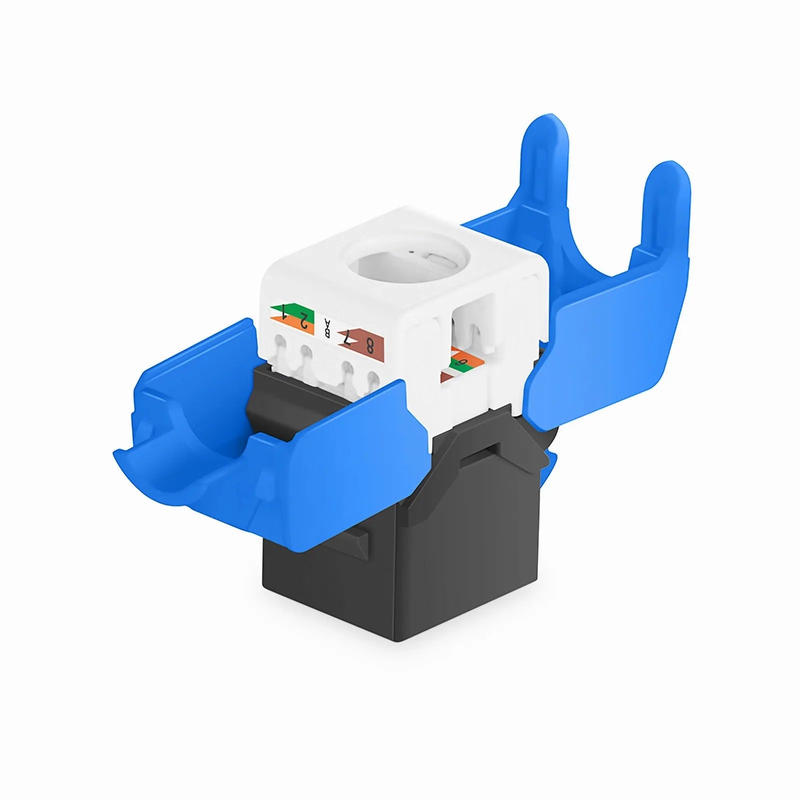 SFPS Cat6a RJ45 (8P8C) Unshielded Toolless Keystone Jack Module, Black (10 pcs/Pack)
