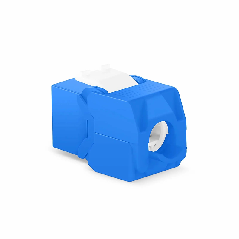 SFPS Cat6a RJ45 (8P8C) Unshielded Toolless Keystone Jack Module, Blue (10 pcs/Pack)