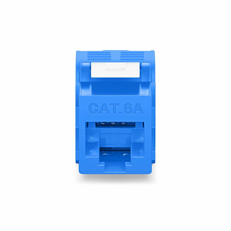 SFPS Cat6a RJ45 (8P8C) Unshielded Toolless Keystone Jack Module, Blue (10 pcs/Pack)