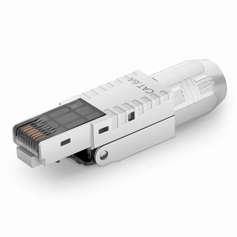 SFPS Cat5e/Cat6/Cat6a RJ45 Tool-Free Modular Plugs, Shielded Network Connectors for 23~26AWG Twisted Pair Solid or Stranded Cable (10/Pack)