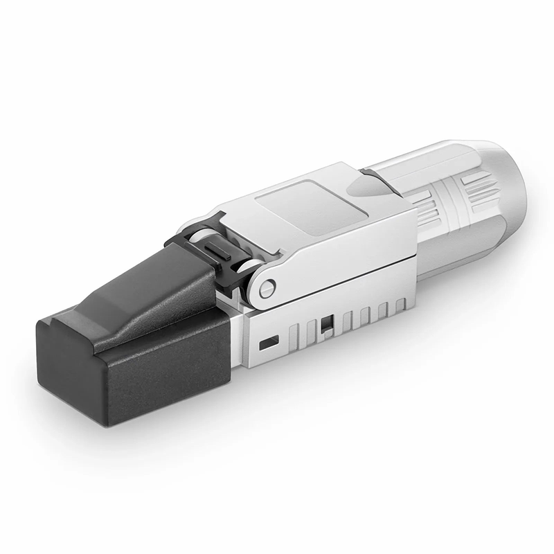 SFPS Cat5e/Cat6/Cat6a RJ45 Tool-Free Modular Plugs, Shielded Network Connectors for 23~26AWG Twisted Pair Solid or Stranded Cable (10/Pack)