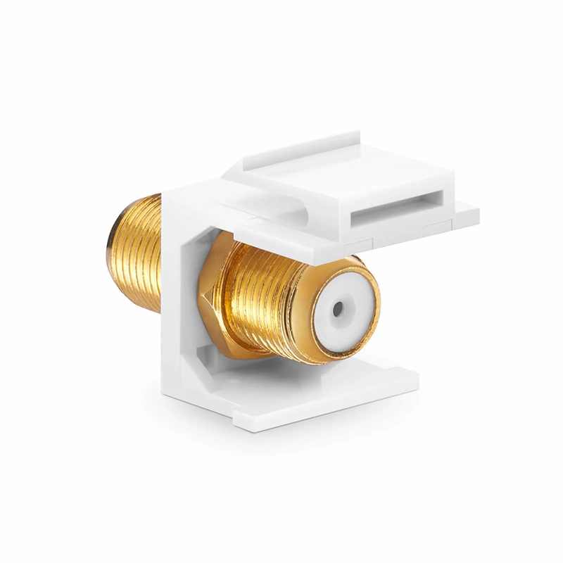 SFPS Feedthrough SyncEase F-Connector, Gold-Plated, White Housing