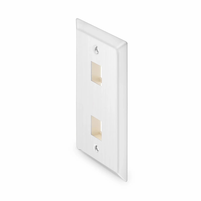 SFPS SyncEase Stainless Steel Two Port Keystone Single Gang Wall Plate
