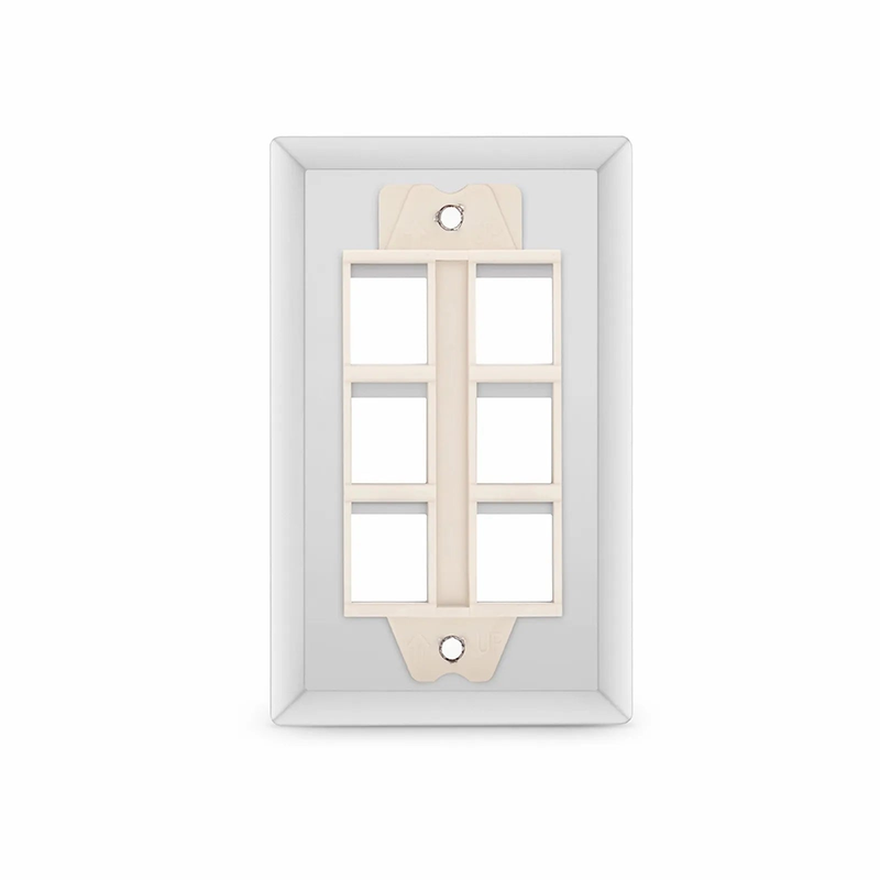 SFPS SyncEase Stainless Steel Six Port Keystone Single Gang Wall Plate