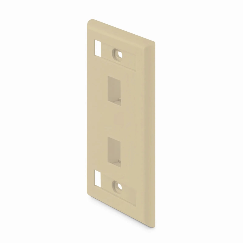 SFPS SyncEase Single Gang Two Port Keystone Faceplate, Label Pockets, Ivory