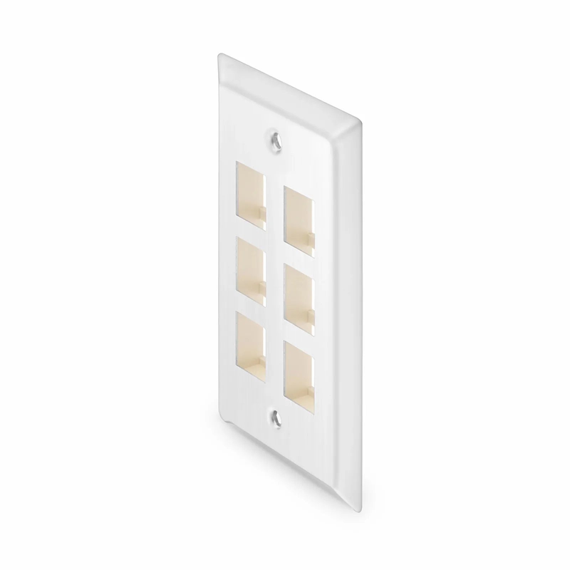 SFPS SyncEase Stainless Steel Six Port Keystone Single Gang Wall Plate