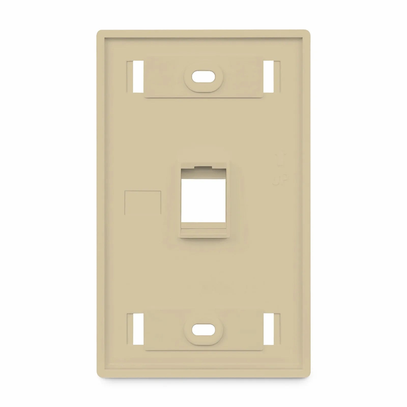 SFPS SyncEase Single Gang One Port Keystone Faceplate, Label Pockets, Ivory